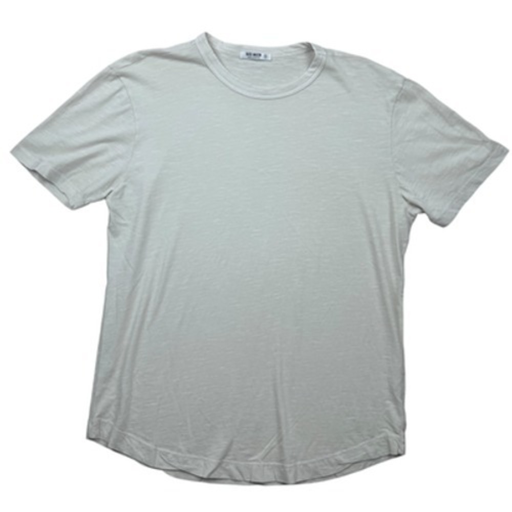 Buck Mason Shirt Mens M Beige Crewneck Slub Curved Tee Made In USA BM11001.102